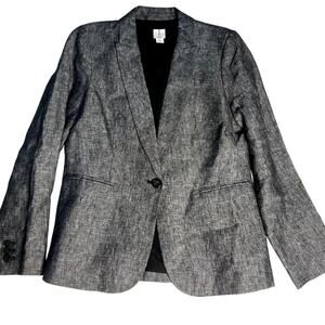 J. Crew Women's Blazer Womens Grey 100% Linen Size 10